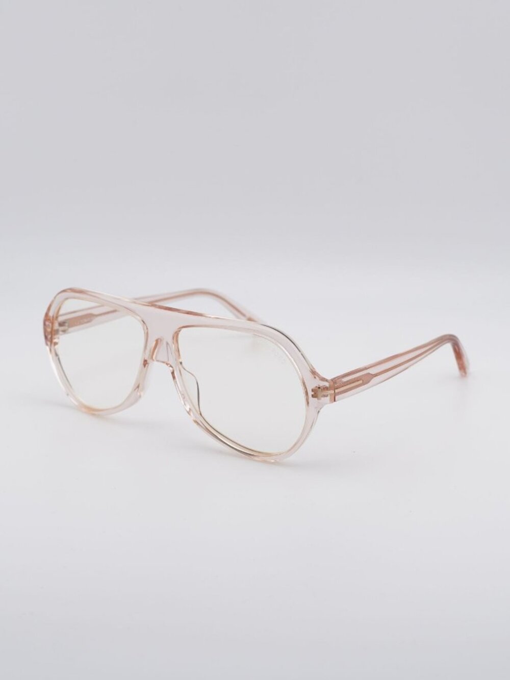 Tom Ford Thomas FT0732 072 Sunglasses Pink Aviator Frame, Transparent Lenses